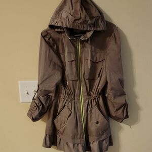 BCBGeneration Taupe Hooded Utility Jacket